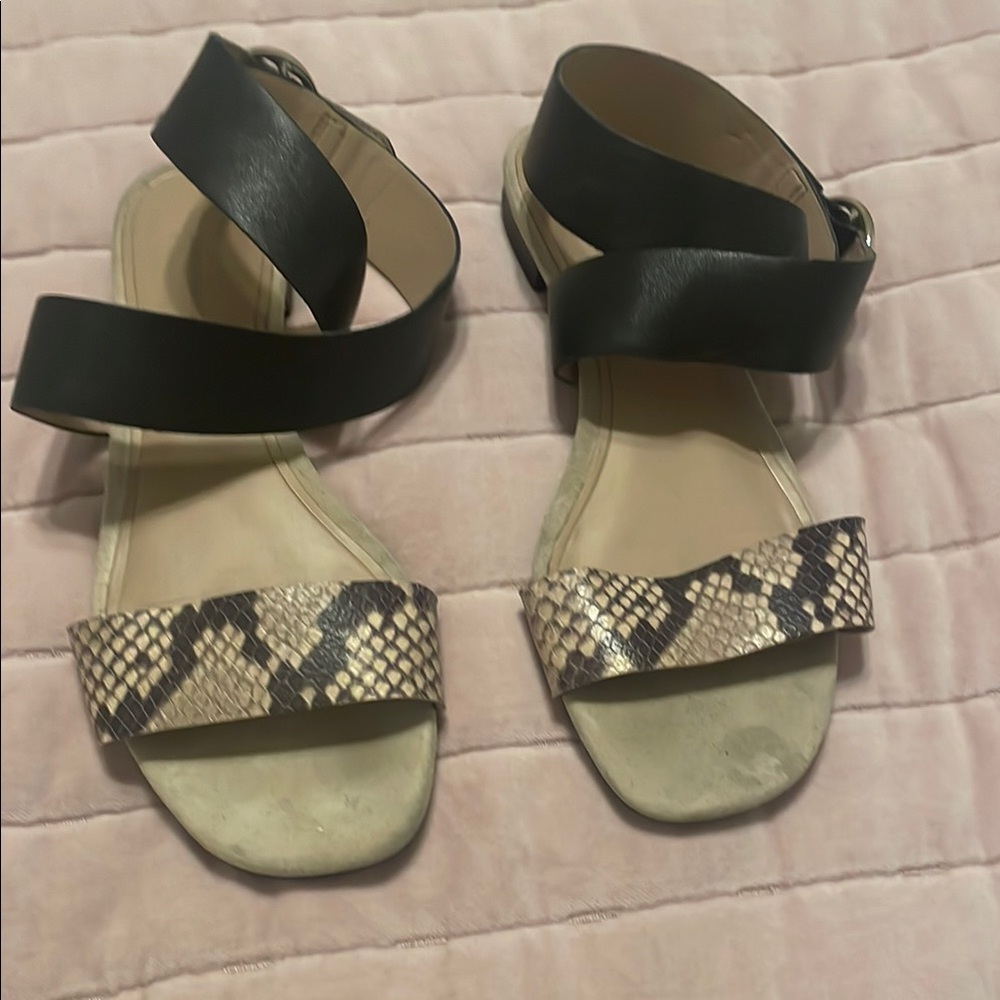 Banana Republic Black and Tan Sandals with Straps